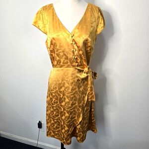 Lulu's Gold Wrap Dress